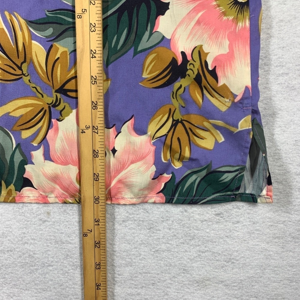 VTG Reyn Spooner Shirt Men's XL Purple Rayon Hawaiian Aloha Floral Print 80s 90s - Picture 7 of 7